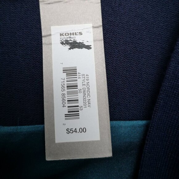 NWT Apt. 9 Ladies Size 1X Navy w/ Teal Front Layered Insert Belted Cardigan - Picture 4 of 11